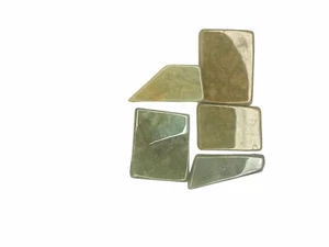 5x goldener Jadeschliff polierte Stücke verschiedene Formen Heilkristalle Gesundheit Reichtum - Bild 1 von 9