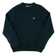 Chaps All Black Vintage Pullover Knitted Crew Neck Sweater - M