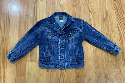 Chaqueta de Camionero Denim Lee Acid Wash Hecha en EE. UU. De Colección Años 80 Niños Jóvenes Pequeña Foto 1 de 4