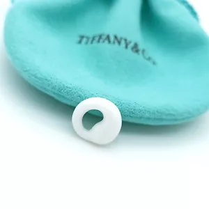 Tiffany & Co. Elsa Peretti White Chalcedony Carved 11"mm Eternal Circle Pendant - Picture 1 of 7