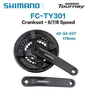 SHIMANO FC-TY301 6/7/8Speed Chainwheel MTB Bike Bicycle Crankset 170mm 42-34-24T - Picture 1 of 7