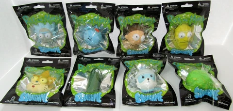 SQUISHME RICK AND MORTY MORTY COMPLETE SET OF (8) NEW SEALED Cover