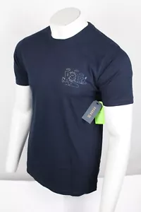 Roark Men's T Shirt Happy Daze Short Sleeve Fair Trade Organic Navy RT1178 - Picture 1 of 3