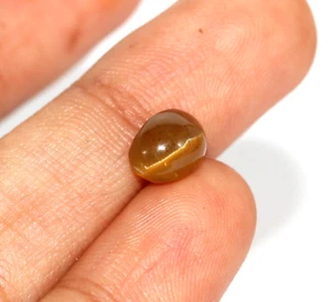 2.17 Ct Natural Apatite Cats eye Oval Shape Honey Color Loose Untreated Gemstone - Picture 1 of 13