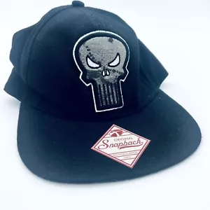 Cappello berretto regolabile snapback nero Marvel Punisher Bioworld Merch Flat Bill LEGGI - Foto 1 di 12
