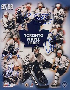 Toronto Maple Leafs 97/98 TEAM signed 8x10 Photo w/ TIE DOMI + 4 Players COA