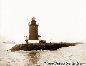 Faro Breakwater Delaware - 1891 - Stampa fotografica storica - Foto 1 di 1
