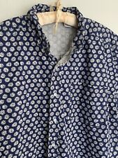 XL Vintage Gitano Blue Floral Button Shirt 80s Preppy Street Style Daisy Flower