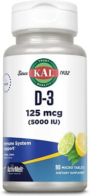 Kal D3 125 mcg 5000 IU 90 mirco tablets  - Image 1 of 4