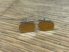 Gilt Sterling Silver Cufflinks Oval Vintage Retro Pre Owned Used Condition 46G