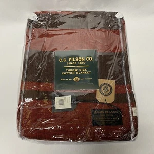 Coperta Filson Smokey Bear in cotone - Nuova con etichette marrone rosso 54" x 72" - Foto 1 di 11