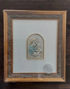 Salerni Sterling Silver Blessed Mother Madonna of the Chair Picture - Picture 1 of 2