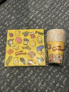The Simpsons Vintage Party Paper Cups and Napkins - Picture 1 of 5