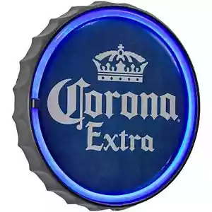 Corona Extra Neon LED Licht Seil Bar Schild Flaschenkappe rund geformt Mann Höhle Dekor - Bild 1 von 8
