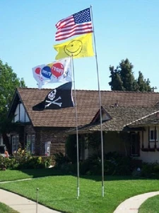 Aste de bandera telescópica de fibra de vidrio de alta resistencia de 16' con bandera - Imagen 1 de 1