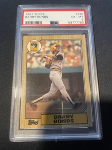 1987 TOPPS #320 BARRY BONDS ROOKIE RC PSA 6 PIRATES GIANTS LOW POP HR KING - Foto 1 di 1