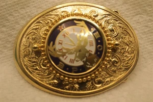 ELKS B P O E GOLD TONE BELT BUCKLE 3 1/2" x 2 1/2" NEVER USED - Picture 1 of 2