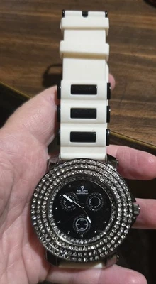 Reloj de moda Ice King de cuarzo para hombre correa de silicona blanca #6109 Foto 1 de 3