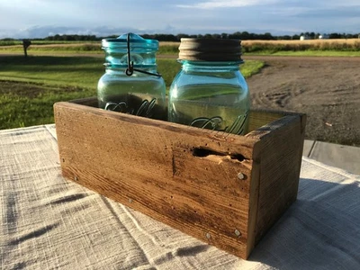 Reclaimed barnwood box rustic farmhouse planter box/shelf/shadow box, caddy box - Image 1 of 4
