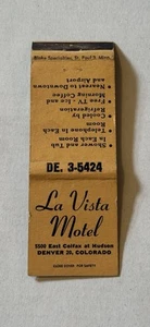 Cubierta vintage de cerillas La Vista Motel Denver Colorado 176B - Imagen 1 de 1