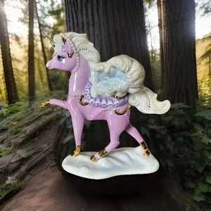 Adorable estatuilla unicornio vintage Franklin Mint  - Imagen 1 de 5
