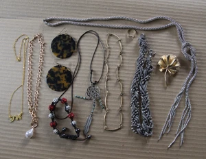 COSTUME JEWELLERY joblot Necklaces Earrings Brooch etc 10 items               J3 - Picture 1 of 4