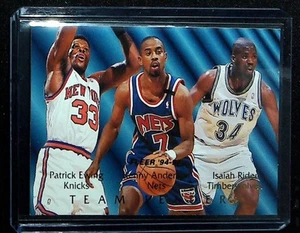 1994-95 Fleer #6 Patrick Ewing / Kenny Anderson / Isaiah Rider Team Leaders - Picture 1 of 2