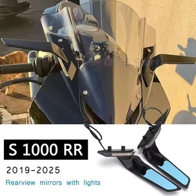 Rearview Rear View Side Mirrors With LED Turn Signal Light For BMW S1000RR 2019- - Image 1 of 4