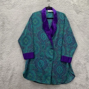 Victorias Secret Pajama Jacket Womens Medium Paisley Robe Lounge Sleepwear - Picture 1 of 11