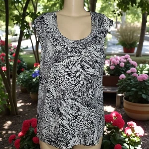 Notations Cowl Neck Sleeveless Top - Picture 1 of 5