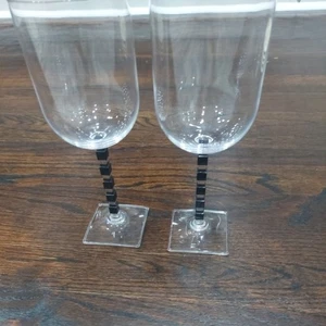 MIKASA Lead Crystal Water Goblet - Viewpoint Black - 9.5" Tall - Austria - Picture 1 of 5