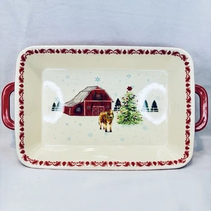 The Pioneer Woman Casseruola Rettangolare 9x13 Holiday Fienile Rosso - Foto 1 di 6