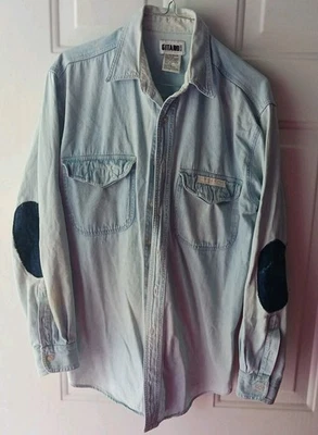 Vint 80's PRISONER WORN Mens (unisex) GITANO Denim GRUNGE Shirt *M* - Image 1 of 4