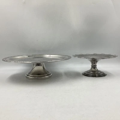 VTG Silver Plated Pedestal Oneida Cake Stand & Perfection Compote (H4) NS#8610 - Image 1 of 4