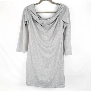 NUEVO CON ETIQUETAS Vestido Anthropologie English Factory Gris Capucha Cuello M Elástico Sirena de Oficina - Imagen 1 de 8