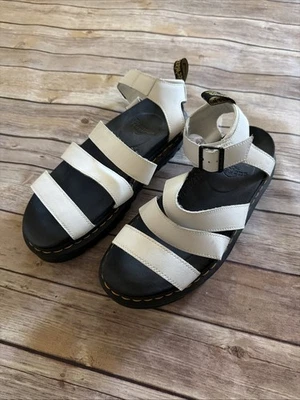 Dr. Doc Martens Blaire Leather Strap Platform Sandals White Women US 9 EU 41 - Image 1 of 4