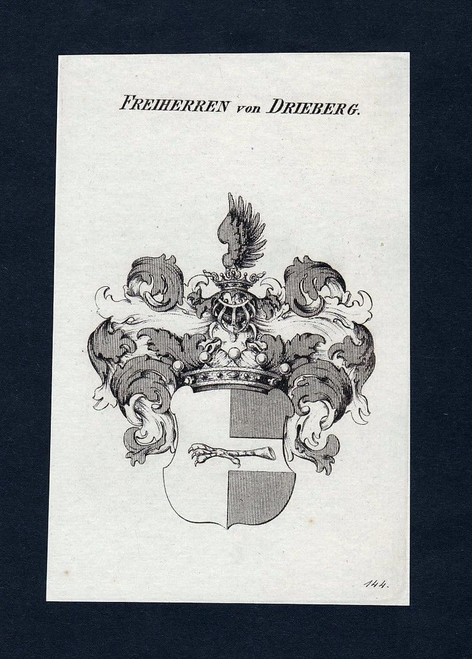 1820 Drieberg Wappen Adel coat of arms heraldry Heraldik Kupferstich engraving - Bild 1 von 1