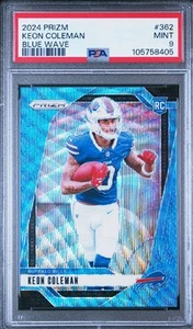 2024 Panini Prizm Keon Coleman Blue Wave Prizm /230 PSA 9 - Picture 1 of 2
