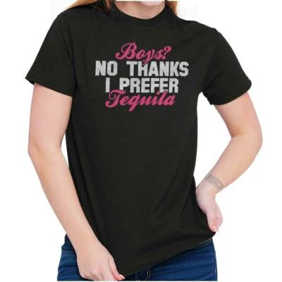 Camiseta Camiseta Funny Boys No Thanks I Prefer Tequila Humor Mujer Gráfica Cuello Redondo Foto 1 de 4