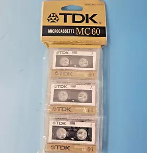 Paquete de 3 cintas de microcassette TDK MC-60 artículo nuevo: D-MC60U3 - Imagen 1 de 2