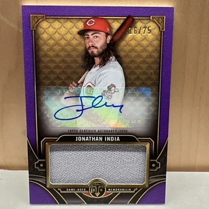 JONATHAN INDIA 2022 Topps Triple Threads Amethyst Jumbo Jersey Patch Auto 16/75 - Picture 1 of 5
