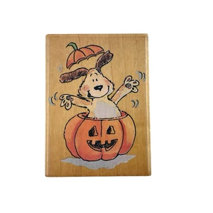 Penny Negro Cuidado con el perro 2247J Sello de Goma Perro Halloween Calabaza - Imagen 1 de 6
