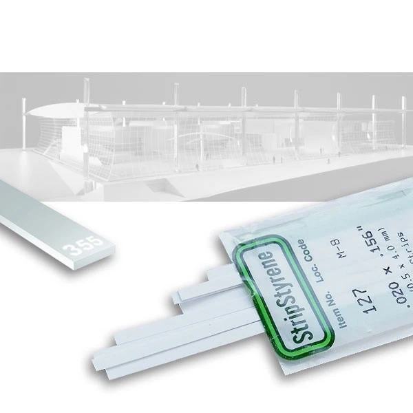 (1,54€/m) Evergreen Stripes 0,5 x 2,0 mm Nr. 124, 10 Stück, Länge 355 mm