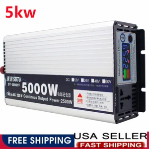 5000W Pure Sine Wave Power Inverter DC 24V to AC 220V Digital Power Converter US - Picture 1 of 11