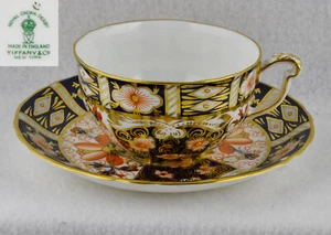 Royal Crown Derby Imari Traditional Cup 2" Tall & Saucer 5 5/8" For Tiffany - Picture 1 of 10