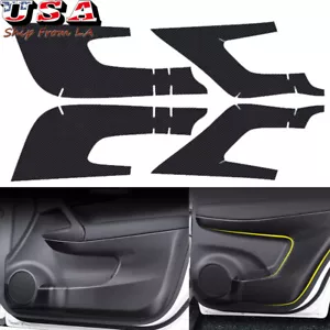 For 2014-2020 Nissan Rogue Carbon Fiber Interior Door Anti Kick Panel Cover Trim - Picture 1 of 5