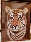 Vintage Original Tiger Print In Frame By Artist Marjorie Brice 25"X18".