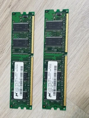 2 - 128mb DDR 400 CL3 PC3200U-30331-C1 Micron RAM Memory  - Image 1 of 3
