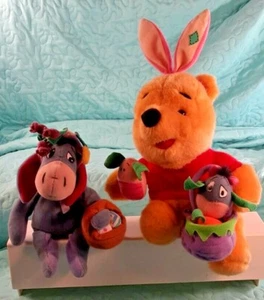 2 DISNEY Easter Plush 12" WINNIE THE POOH & 6" Eeyore Holding Easter Baskets - Picture 1 of 12