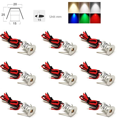 5x 10x 20x 15mm Cut 1W 12V LED Downlight Recessed Ceiling Light Lamps Spotlights - Image 1 of 4